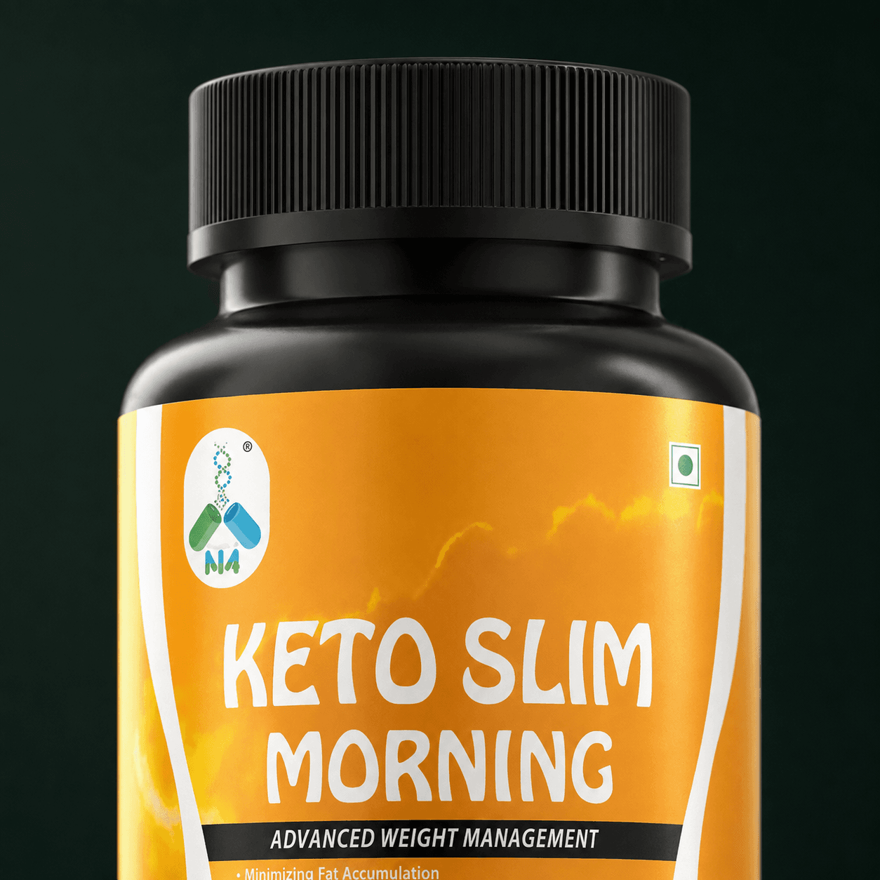 Close-up of the Keto Slim Morning label and cap